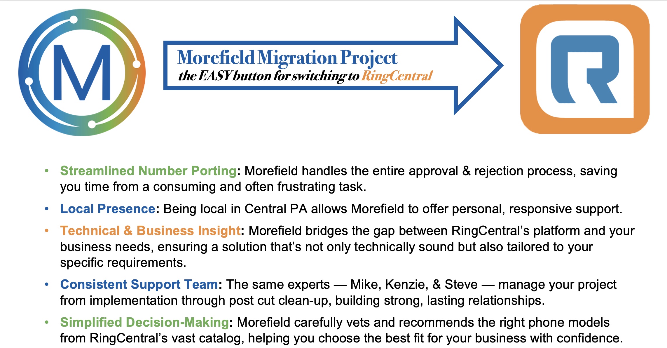 Morefield connection with Ring Central
