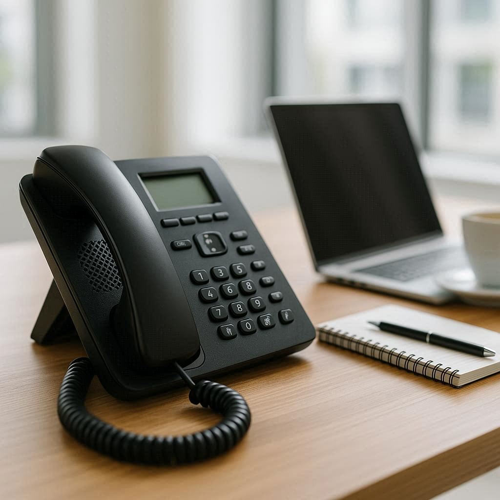 desk phone in an office