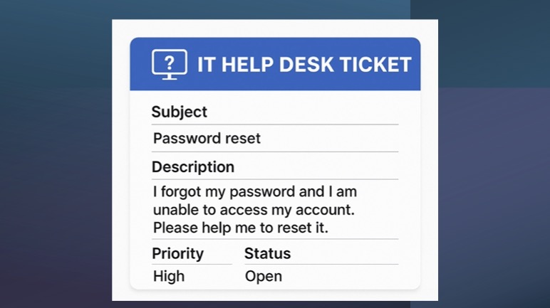 IT helpdesk ticket