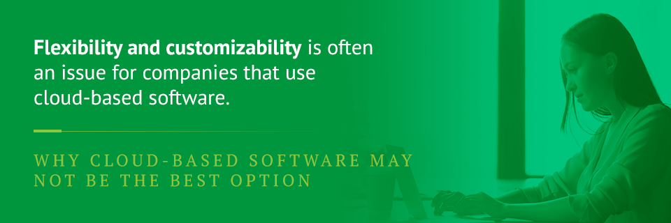 disadvantage of cloud based software