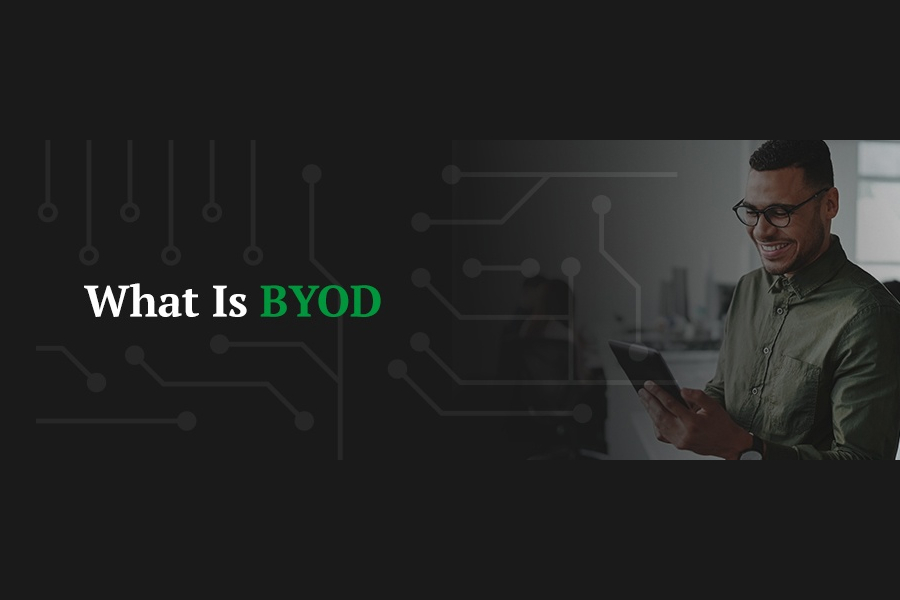 man using a BYOD device